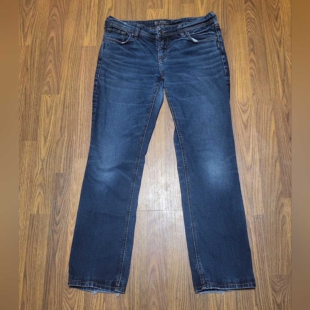 Aiko silver jeans Women’s Mid-Rise Straight Leg Jeans W30 L34 Classic Denim C99